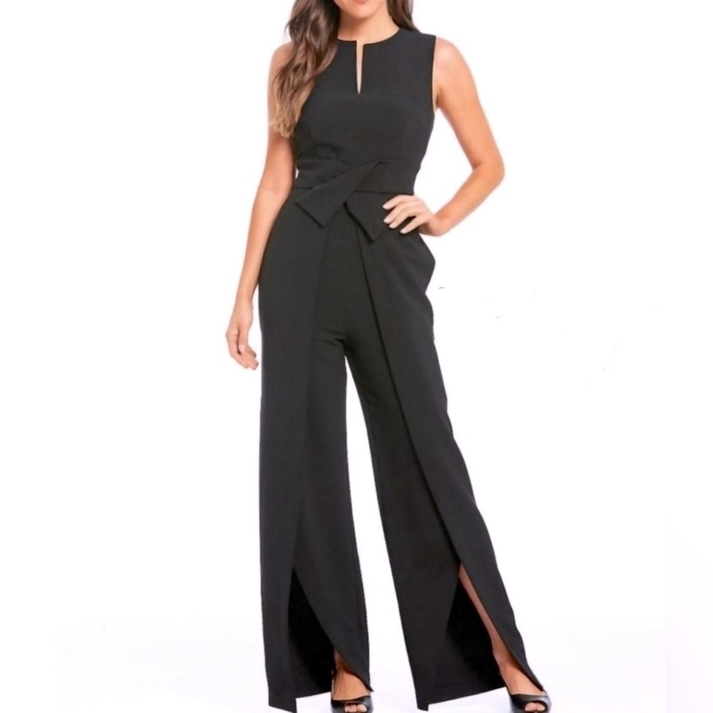 Alex Marie Split Leg Jumpsuit - Black